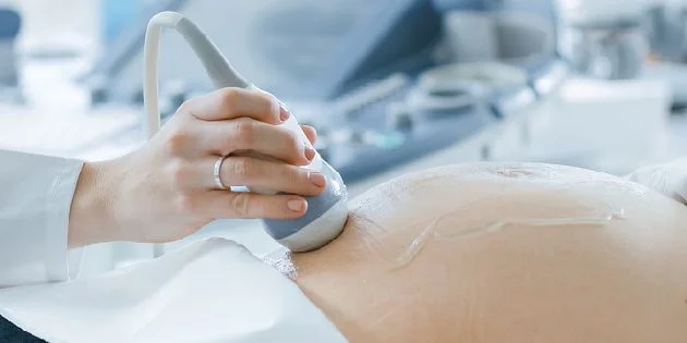 Pregnant belly ultrasound scan