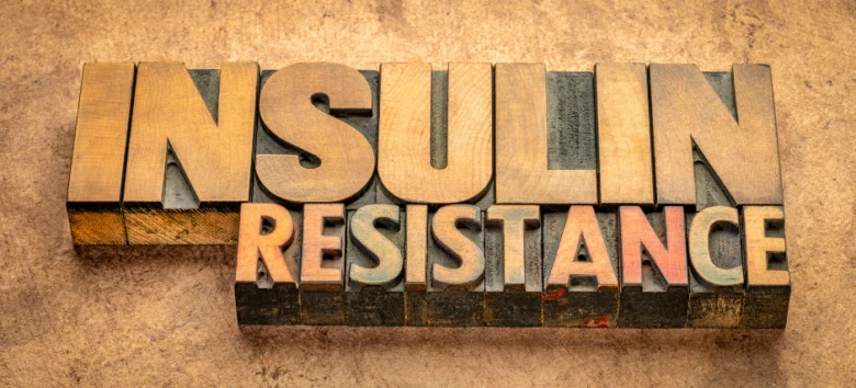 Insulin resistance text in letterpress style