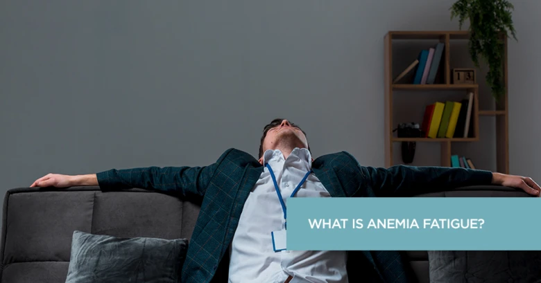 Exhausted man on couch