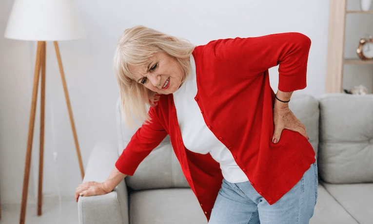 Woman with back pain
