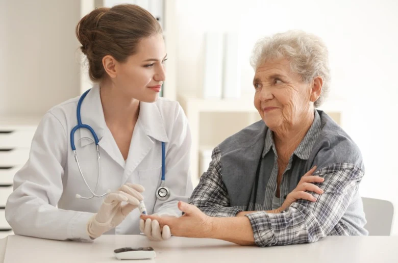 Doctor and elderly patient consultation