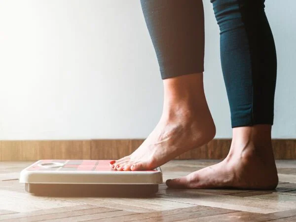 Person weighing themselves